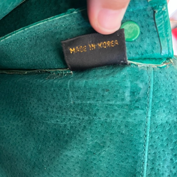 Vintage 80s Kelly Green Eel Skin Purse - Picture 7 of 11